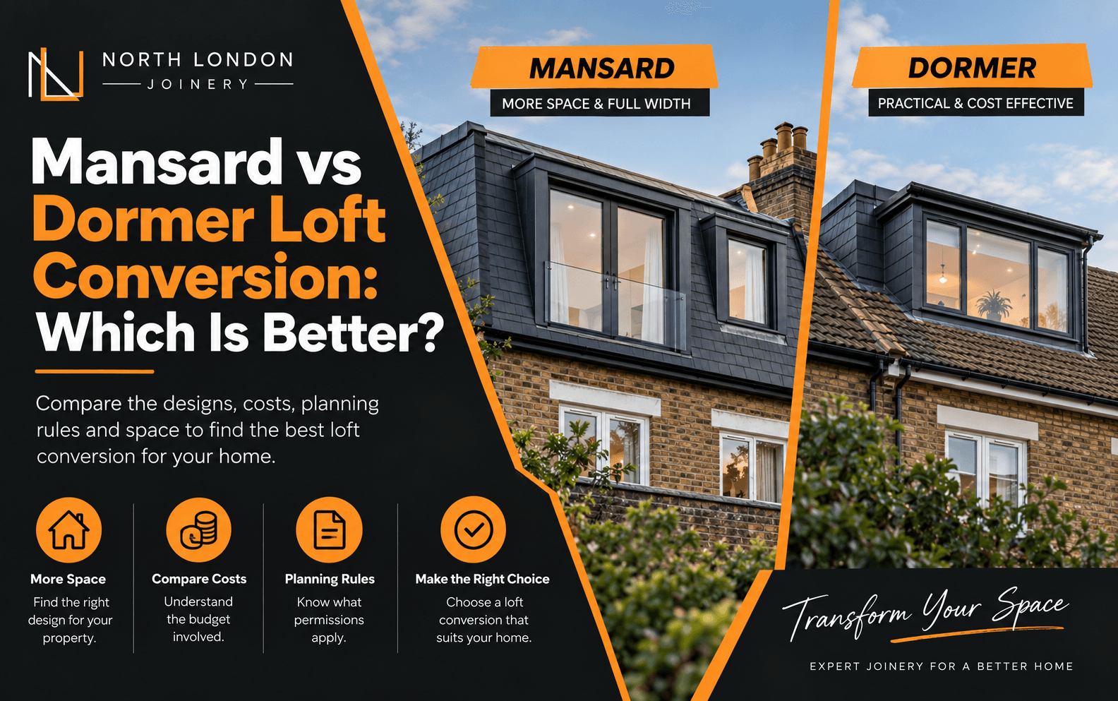 mansard vs dormer loft conversion
